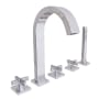 Speakman Lura Deck Mounted Roman Tub with Built-In Diverter - Includes Hand Shower Brushed Bronze