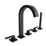 Speakman Lura Deck Mounted Roman Tub with Built-In Diverter - Includes Hand Shower Matte Black