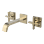 Speakman Lura 1.2 GPM Wall Mounted Widespread Bathroom Faucet with Pop-Up Drain Assembly Brushed Bronze