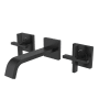 Speakman Lura 1.2 GPM Wall Mounted Widespread Bathroom Faucet with Pop-Up Drain Assembly Matte Black