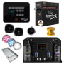 SteamSpa Black Series WiFi and Bluetooth 7.5KW Quickstart Steam Bath Generator Package with Dual Aroma Pump Gold