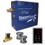 SteamSpa Oasis 12 KW QuickStart Steam Bath Generator Package with Built-in Auto Drain Brushed Nickel