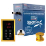 SteamSpa Oasis 4.5 KW QuickStart Steam Bath Generator Package with Built-in Auto Drain Gold