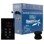SteamSpa Oasis 4.5 KW QuickStart Steam Bath Generator Package Matte Black
