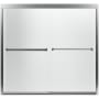 Sterling Meritor Frameless Sliding 59-3/8" x 55-1/8" Bath Door with ComforTrack, Reversible Opening Silver with Frosted Glass Pattern
