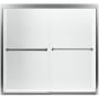 Sterling Meritor Frameless Sliding 59-3/8" x 55-1/8" Bath Door with ComforTrack, Reversible Opening Silver with Smooth/Clear Glass Texture