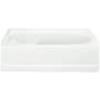 Sterling Ensemble 60" x 36" Vikrell Soaking Bathtub for Alcove Installations with Right Drain and Above Floor Drain White
