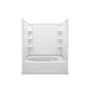 Sterling Ensemble 60" x 43-1/2" x 73-1/4" Vikrell Shower with Drain Left, Tile Design and 16" Apron White