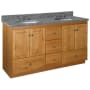 Strasser Simplicity 60" Double Free Standing Vanity Cabinet Only - Less Vanity Top Natural Alder
