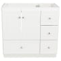 Strasser Simplicity 36" Single Free Standing Vanity Cabinet Only - Less Vanity Top Satin White
