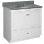 Strasser Simplicity 36" Single Free Standing Vanity Cabinet Only - Less Vanity Top Satin White