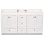 Strasser Simplicity 60" Double Free Standing Vanity Cabinet Only - Less Vanity Top Satin White