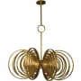 Studio M Frequency 6 Light 33-1/2" Wide LED Chandelier with Ribbed Glass Shades Gold Leaf