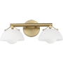 Studio M Domain 2 Light 18" Wide LED Vanity Light with Glass Shades Natural Aged Brass