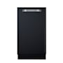 Summit 18 Inch Wide 8 Place Setting Built-In Top Control Dishwasher with ADA Compliant Design and Ultra Quiet Performance Black
