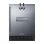 Summit 24 Inch Wide 5.3 Cu. Ft. Built-In Double Tap Coffee Kegerator with 2 Taps and Automatic Defrost Stainless Steel