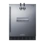 Summit 24 Inch Wide 5.3 Cu. Ft. Built-In Double Tap Coffee Kegerator with Innovative Front Tap System and Automatic Defrost Stainless Steel