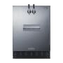 Summit 24 Inch Wide 5.3 Cu. Ft. Built-In Double Tap Coffee Kegerator with Automatic Defrost and 2 Taps Stainless Steel