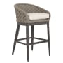Sunset West Marbella 23" Wide Aluminum, Rope Framed Sunbrella Outdoor Bar Stool Graphite /Echo Ash