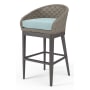 Sunset West Marbella 23" Wide Aluminum, Rope Framed Sunbrella Outdoor Bar Stool Graphite / Dupione Celeste
