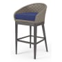 Sunset West Marbella 23" Wide Aluminum, Rope Framed Sunbrella Outdoor Bar Stool Graphite /Echo Midnight
