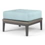 Sunset West Marbella 25" Wide Sunbrella Outdoor Ottoman Graphite / Dupione Celeste