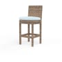 Sunset West Havana 21" Wide Resin Wicker, Sunbrella Outdoor Bar Stool Tobacco / Canvas Skyline