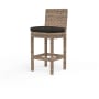 Sunset West Havana 21" Wide Resin Wicker, Sunbrella Outdoor Bar Stool Tobacco / Spectrum Carbon