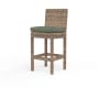 Sunset West Havana 21" Wide Resin Wicker, Sunbrella Outdoor Bar Stool Tobacco / Cast Sage