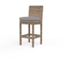 Sunset West Havana 21" Wide Resin Wicker, Sunbrella Outdoor Bar Stool Tobacco / Canvas Granite