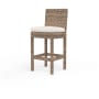 Sunset West Havana 21" Wide Resin Wicker, Sunbrella Outdoor Bar Stool Tobacco / Canvas Natural