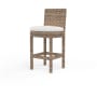 Sunset West Havana 21" Wide Resin Wicker, Sunbrella Outdoor Bar Stool Tobacco / Canvas Flax