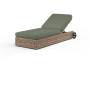 Sunset West Havana 79" Wide Resin Wicker, Sunbrella Outdoor Chaise Chair Tobacco / Cast Sage