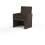 Sunset West Montecito 26" Wide Resin Wicker, Sunbrella Outdoor Dining Arm Chair Cognac / Spectrum Carbon