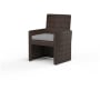Sunset West Montecito 26" Wide Resin Wicker, Sunbrella Outdoor Dining Arm Chair Cognac / Canvas Granite