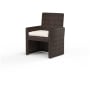 Sunset West Montecito 26" Wide Resin Wicker, Sunbrella Outdoor Dining Arm Chair Cognac / Canvas Natural