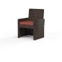 Sunset West Montecito 26" Wide Resin Wicker, Sunbrella Outdoor Dining Arm Chair Cognac / Canvas Henna