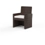 Sunset West Montecito 26" Wide Resin Wicker, Sunbrella Outdoor Dining Arm Chair Cognac / Canvas Flax