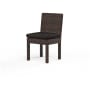 Sunset West Montecito 21" Wide Resin Wicker, Sunbrella Outdoor Dining Chair Cognac / Spectrum Carbon