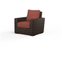 Sunset West Montecito 35" Wide Resin Wicker, Sunbrella Outdoor Accent Arm Chair Cognac / Henna