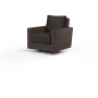 Sunset West Montecito 35" Wide Resin Wicker, Sunbrella Outdoor Rocking Swivel Chair Cognac / Spectrum Carbon