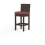 Sunset West Montecito 21" Wide Resin Wicker, Sunbrella Outdoor Counter Stool Cognac / Canvas Henna