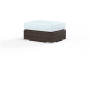 Sunset West Montecito 24" Wide Sunbrella Outdoor Ottoman Cognac / Skyline