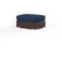 Sunset West Montecito 24" Wide Sunbrella Outdoor Ottoman Cognac / Spectrum Indigo