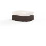 Sunset West Montecito 24" Wide Sunbrella Outdoor Ottoman Cognac / Canvas Natural