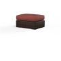Sunset West Montecito 24" Wide Sunbrella Outdoor Ottoman Cognac / Canvas Henna