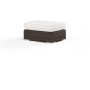 Sunset West Montecito 24" Wide Sunbrella Outdoor Ottoman Cognac / Canvas Flax