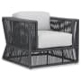 Sunset West Milano 35" Wide Aluminum, Olefin Rope Framed Sunbrella Outdoor Accent Arm Chair Slate / Echo Ash