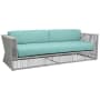 Sunset West Miami 35" Wide Aluminum, Rope Framed Sunbrella Outdoor Standard Sofa Frost / Dupione Celeste