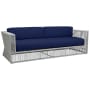 Sunset West Miami 35" Wide Aluminum, Rope Framed Sunbrella Outdoor Standard Sofa Frost / Echo Midnight